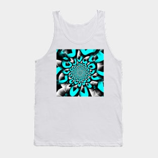 Abstract flower in turquoise Tank Top